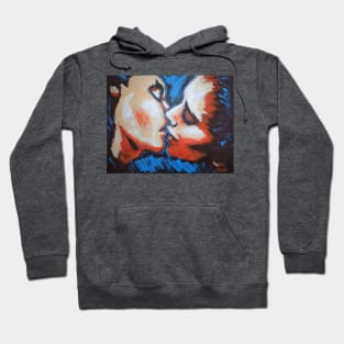 Lovers - Kiss In Orange And Blue Hoodie